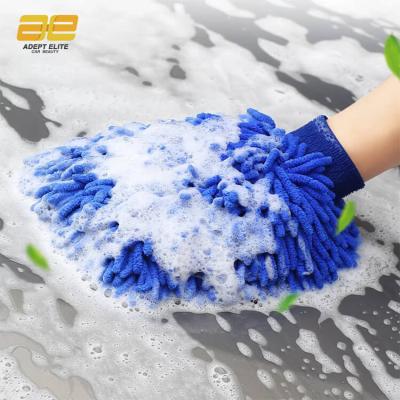 China Eco-Friendly Thick Wax Brush Color Random Car Wash Glove Coral Mitt Anti-scuff Car Wash Soft Glove Soft Detailing Glove for sale