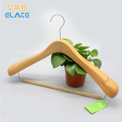 China China Eco-friendly Material Cheap Popular Non-slip Cut Notched Solid Wood Hanger Custom Luxury Cloth Wood Hanger for sale