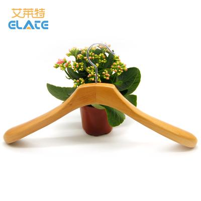 China Luxury Customized Natural Wooden Hangers High Quality Eco-friendly Material Coat Wooden Suit Hanger For Garment Display for sale