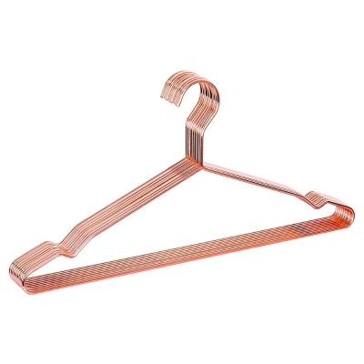 China Custom Logo Cloth Hangers Aluminum Metal Material Factory Wholesale Eco-Friendly Flat Design Hanger Metal Wire Hanger for sale