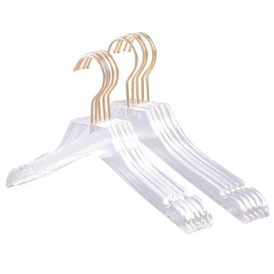 China Wholesale Custom White Colored Notched Transparent Kids Anti Slip Hanger Plastic Hanger Eco-friendly Acrylic Materials for sale