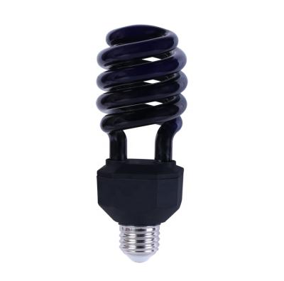 China Ningbo Plant 365-380nm BLB 20W 24W Lamp Energy Saving Spiral Light Bulb UV Black Half Spiral for sale