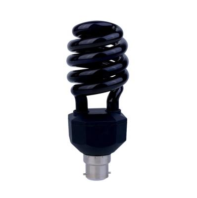 China Black part supplies 365-380nm UVA BLB B22 20W 24W spiral cfl bulb half bulb spiral for sale