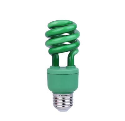 China Christmas Lights FCC cETL ETL Approved 120V E26 13W Green Half Spiral Lamp Energy Saving Half Spiral for sale