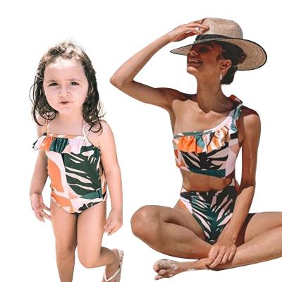 China Swimwear Manufacturers Breathable Hot Selling Cute Flower Girl Printed Mommy And Me Swimsuit Family Set Swimwear for sale