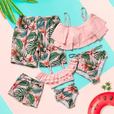 China Breathable Hot Selling One Piece Mommy and Me Rainbow Stripe Bikini Swimwear Manufacturers Swimwear Kid Bikini Family Swimwear for sale