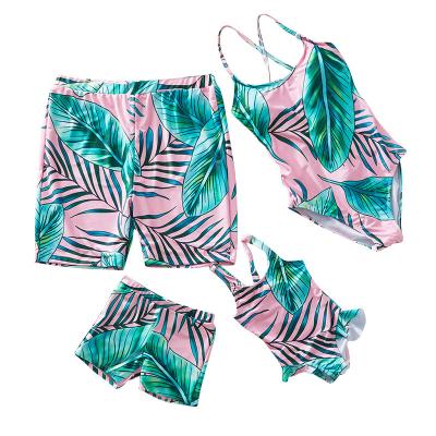 China Breathable Swimwear Manufacturers Print Brazilian One Piece Beach Men Women Kids Swimwear and Bikini Family Beachwear for sale