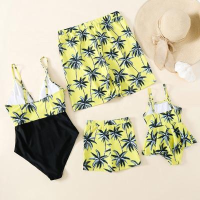 China Breathable Family Clothing Matching Swimwear Beach Wear For Mother Daughter Swimwear Father Son Swim Shorts for sale