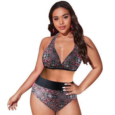 China Julysand Breathable Manufacturer African Print Plus Size Women's Plus Size Swimwear Sexy Bikini for sale