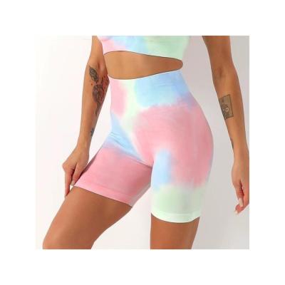 China Breathable Most Fashionable Women Tie Dye Pants High Waist Leggings Fitness Seamless Running Pants for sale