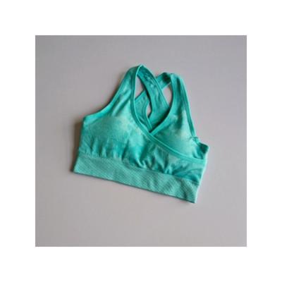 China Young Girls Sports Bras Gym Tank Top V-Neck Cross Yoga Breathable Hot Selling Soft Back Bra for sale