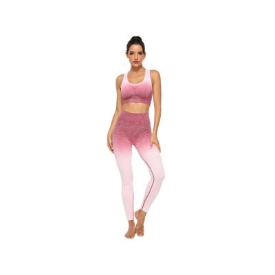 China Breathable New Product Seamless Yoga Leggings Set Women's Activewear Knitted Bra Sports Fitness Set for sale