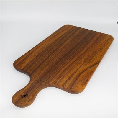 China Europe Solid Teak Wood Cutting Board With Wooden Handle Serving Chopper Blocks for sale