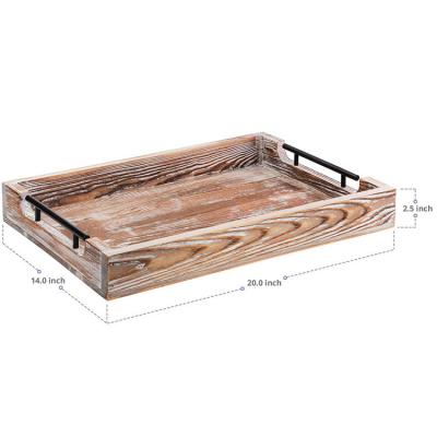 China Hot Selling Tray And Coffee Serving Tray Rustic Wooden Serving Tray From Europe Amazon for sale