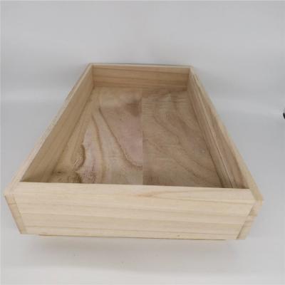 China Nautical Customized Cheap Wooden Crate Natural Unfinished Box for sale