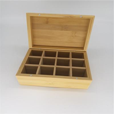 China Europe Customized Fancy Unfinished Wooden Remote Essential Oil Storage Bamboo Box With Dividers for sale