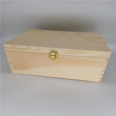 China Europe Unfinished Rectangle Pine Natural Craft Stash Wooden Gift Storage Box for sale