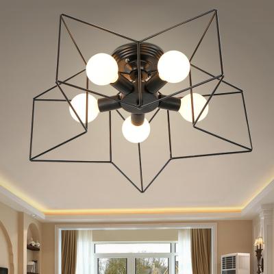 China Modern Decorative Black White Color Wrought Iron Ceiling Lamp Modern for sale