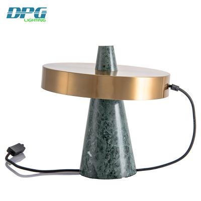 China Decorative Modern Marble Green Rustic Bedside Iron Table Lamp Table Table Lamp Decorative Nightstand For Bedroom for sale