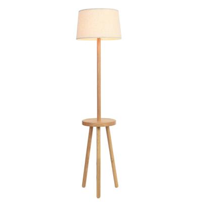 China Modern Nordic Creative Bedroom Bedside Living Room Floor Lamp Cafe Simple Solid Wood Remote Control Dimming Standing Light for sale