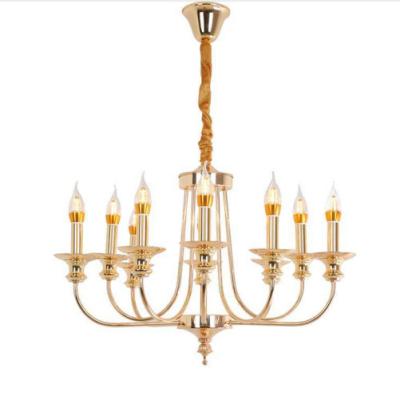 China Designer E14 Modern Decorative Iron Champagne Gold Led Chandelier Lighting for sale