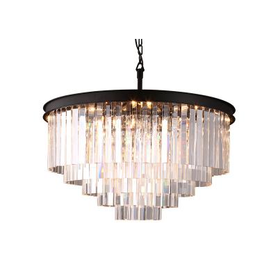 China Europe American Style Round Iron Art Modern Crystal Chandelier for sale