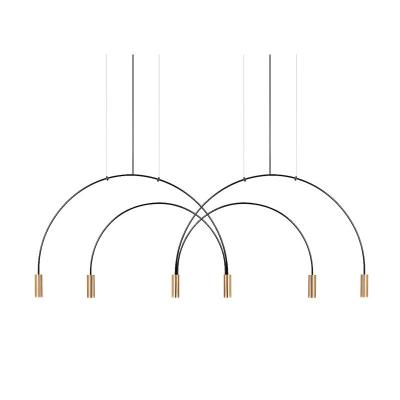 China Modern Luster Black Gold Diode Hanging Chandelier For Entrance Hall Dining Room Decorative Bedroom Living Room Attic Light Fixture for sale