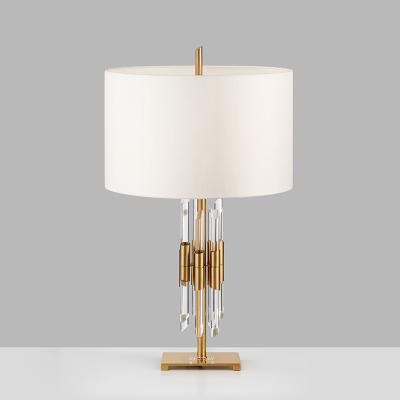 China Nordic Modern Decorative Glass Table Lamp White Bronze Iron Crystal Bedside Table Lamp For Living Room Bedroom Art Deco for sale