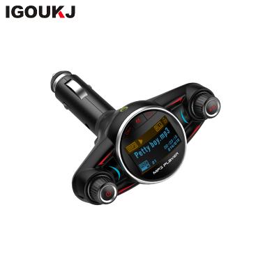 China Car Handsfree BT FM Transmitter Wireless BT Calls Mobile Phone Charger Kit with AUX Audio Single Port Fast Charging. for sale