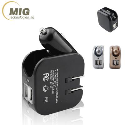 China Commercial US UK EU stadard Plug Wall Charger Mobile Phone Accessories with Dual USB Port USB Car Charger Power Adapter for sale