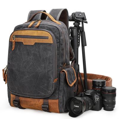 China DSLR/SLR Mirrorless Camera OEM Customize Bags For Camera Canvas Bags With Leather Trim Photography Bag for sale