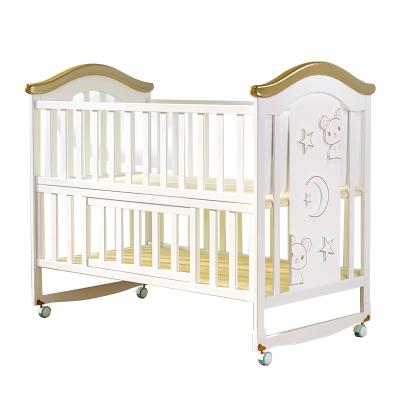 China Wholesales Furniture Good Quality Furniture Modern Crib Mobile Cute Design Wooden Baby Crib for sale