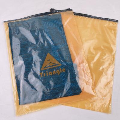 China Eco garment frosted apparel apparel t-shirt zipper pe recyclable waterproof biodegradable custom printing plastic tote bag for sale