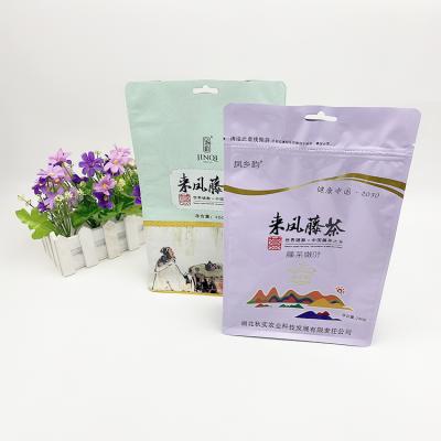 China Recyclable Resealable Custom Printing Waterproof Matte Ziplock Pouch Coffee Food Tea Packaging Backing Up Aluminum Foil Bag for sale