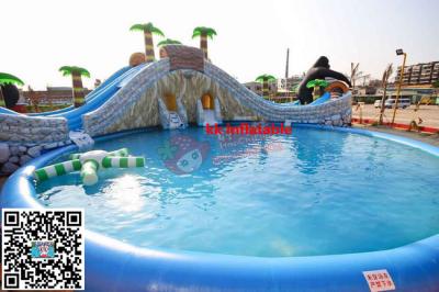 China Outdoor 0.9 mm PVC Tarpaulin Inflatable Water Park For Adult And Kids for sale