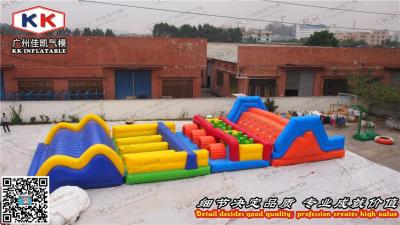 China Kids Giant Outdoor Inflatable Obstacle Courses Waterproof 0.6mm PVC for sale