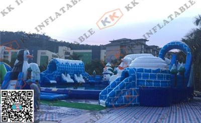 China Salt Lake City Trampoline Parks / Giant Inflatable Pool Baby Swimming Toys for sale