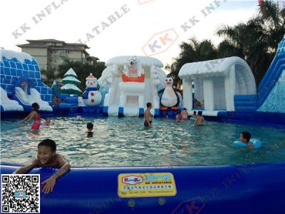 China El agua inflable congelada los adultos del mundo parquea la lona del PVC con la piscina en venta