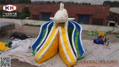 China PVC Inflatable Bouncy Water Slide Great White Shark Shape Inflatable Toys for sale