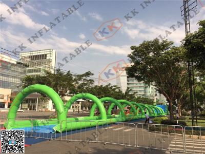 China 200m Inflatable Adult Water Slide / Giant Slip N Slide with Air Blower for sale