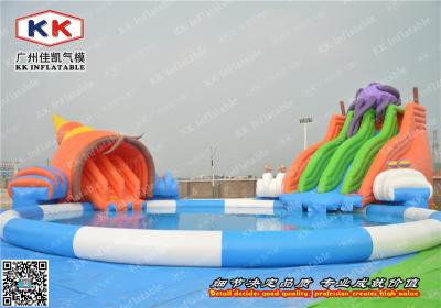 China Cute Removable inflatable water playground Octopus Slides Arround Pool for sale