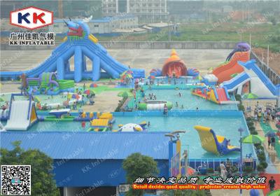 China Giant Commercial Inflatable Water Parks Removable With Steel Frame Pools for sale