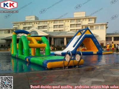 China Green Customized Big Inflatable Water Slides For Hotel Events for sale