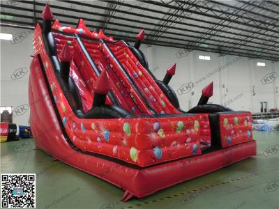 China Red Durable Portable Red Backyard Inflatable Water Slides For Shopping Mall for sale