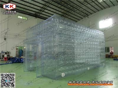 China Doble inflable transparente de la tienda del PVC - línea incombustible cosida en venta