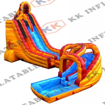 China Commercial Inflatable Water Slide , 4 Seams Stitching Inflatable Lake Slide for sale