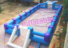 China Large Family Inflatable Sports Games , Strength PVC Inflatable Vollyball Field for sale