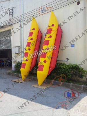 China Yellow 4 Person PVC Inflatable Boat , Banana Boat For Water Activities for sale