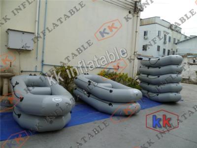 China Innovative Fishing PVC Rigid Inflatable Boat Grey Double Layers For Family for sale