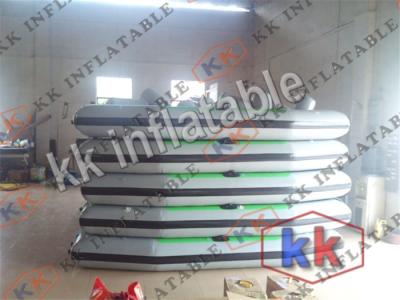 China Grey / Green PVC Inflatable Boat , 4 Seams Stitching Inflatable Floating Boat for sale